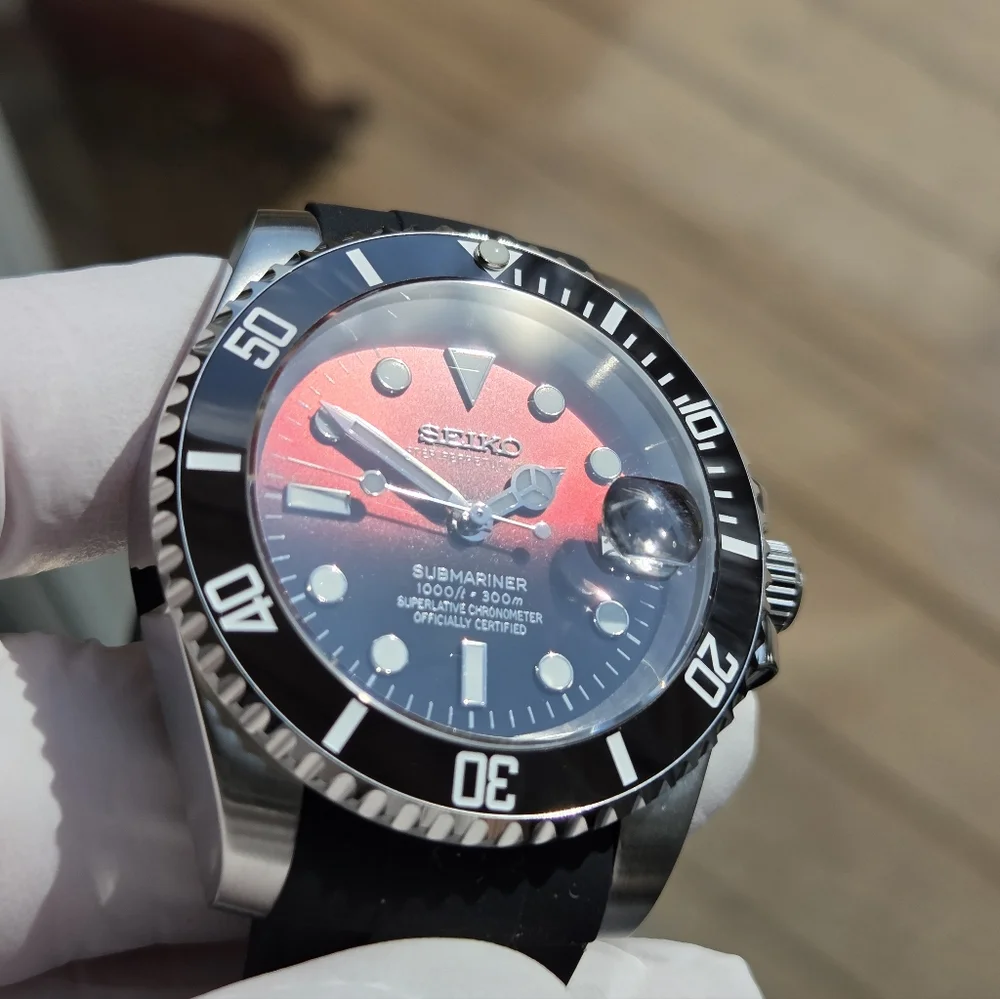 New Custom 40mm SeikoMod Automatic Watch Dive Watch